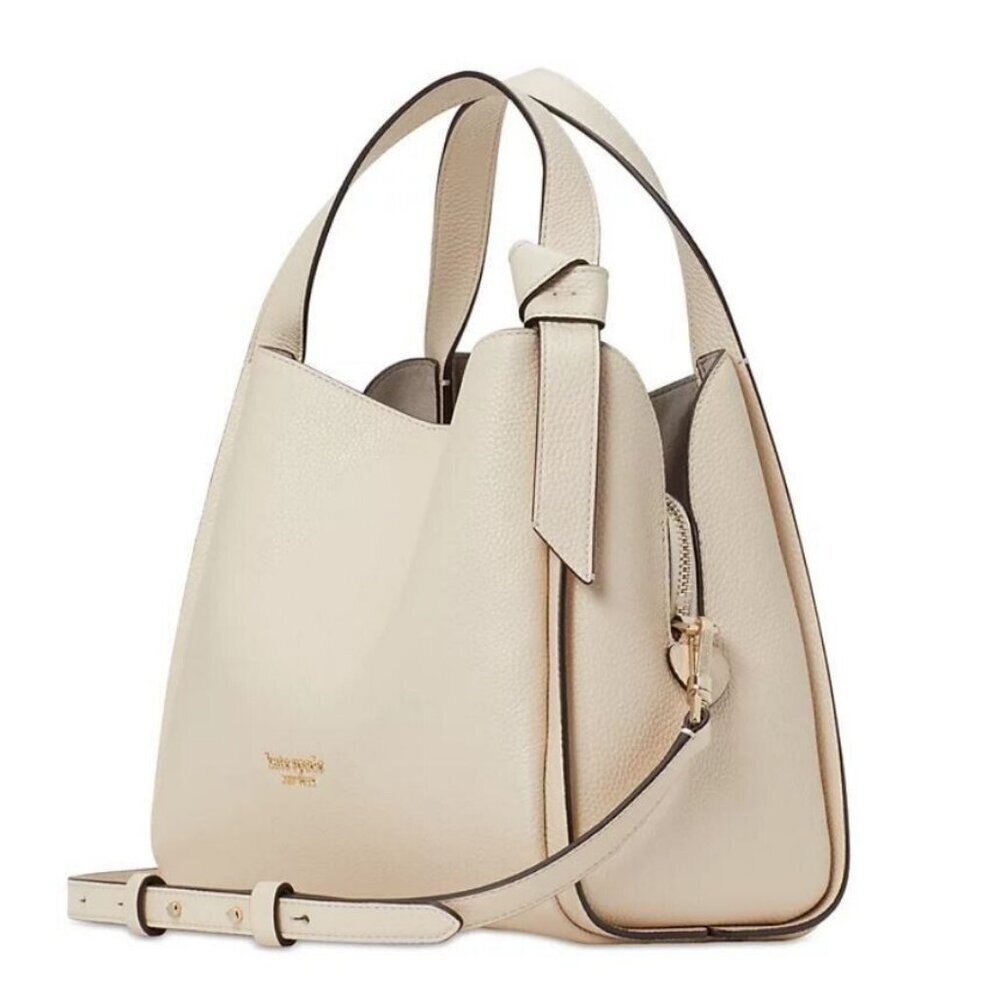 KATE SPADE NY pebbled leather satchel tote crossbody bag - Milk/Cream (Used)